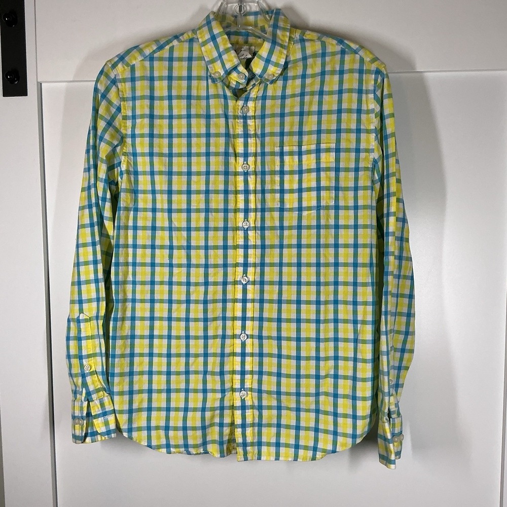 Boys Crewcuts J.Crew Plaid Button Down Shirt Easter Size 14 Pastel